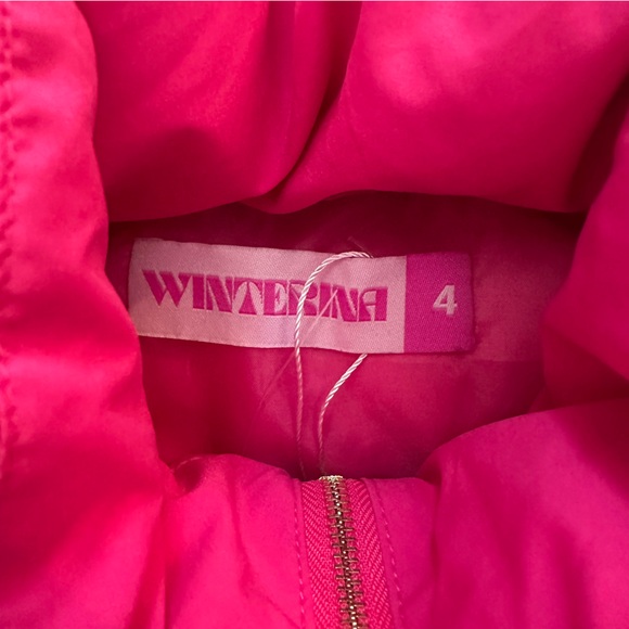 Winterina Pink Studded Puffer Vest with Belt - Picture 10 of 10